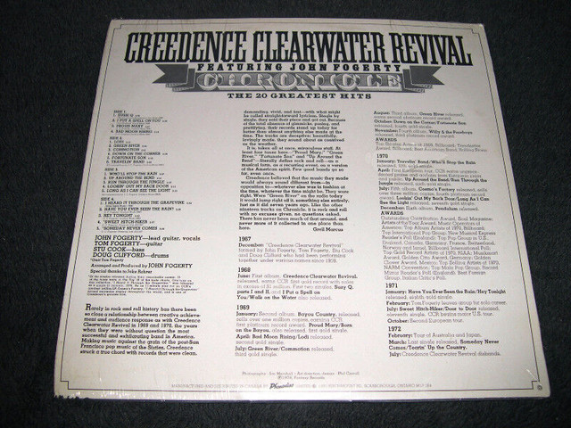 Creedence Clearwater Revival - Chronicle (1976) 2XLP Neuf dans CD, DVD et Blu-ray  à Ville de Montréal - Image 2