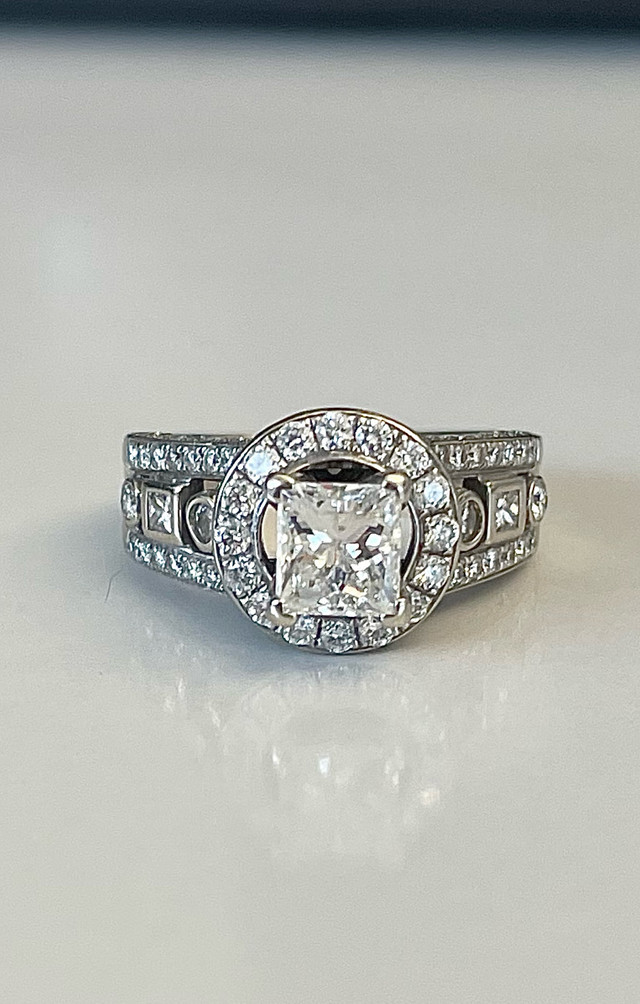 14k 1.20 ct princess diamond in unique  custom band  in Jewellery & Watches in Cambridge - Image 3