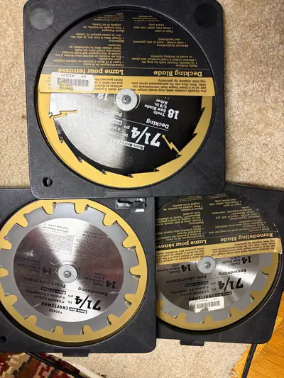 I'm offering 3 vintage saw blades, including Craftsman remodeling blades and Sears Best decking blad...