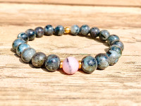 Handmade Gemstone Bracelet | Labradorite and Pink Opal