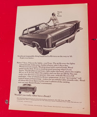 LITTKE 1965 BUICK RIVIERA VINTAGE PRINT CAR AD - ANNONCE