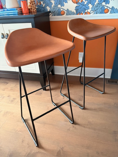 Pottery Barn Brenner Leather Bar Stools (2), View more