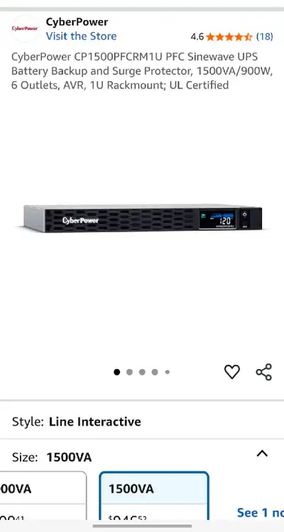 CyberPower CP1500PFCRM1U Brand New in Box, View more