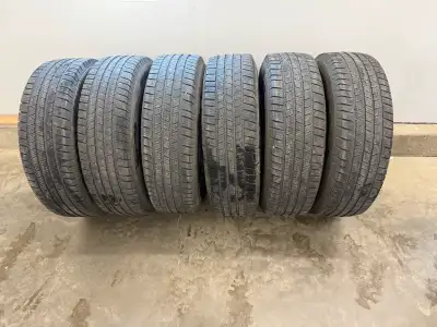 Set of six Michelin tires Michelin Defender LTX Mud and Snow Size LT245/75/17 10 ply E rated 80psi G...