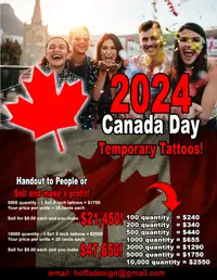 Canada Day & Custom Temporary Tattoos