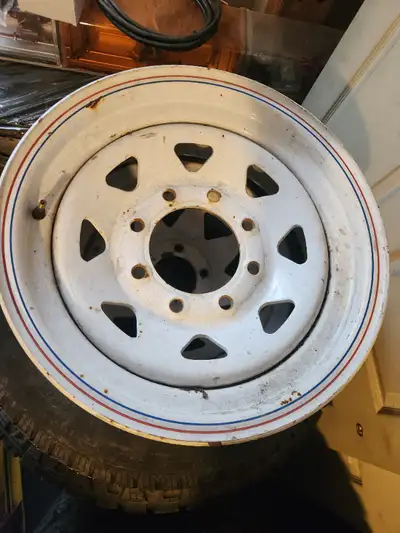 16 INCH TRAILER RIM 8 BOLT PATTERN. Only used a few times for a spare. $60. Check out my other ads