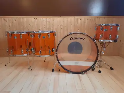 For Sale: Ludwig Drums -- Vistalite Zep 4-Piece Shell Pack (26,14,16,18) - Amber --> Made in America...
