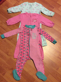 4 Baby Girl PJ's  size 12-18 months