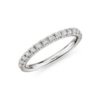BRAND NEW French Pavé Diamond Ring in 18k White Gold (1/3 ct tw)