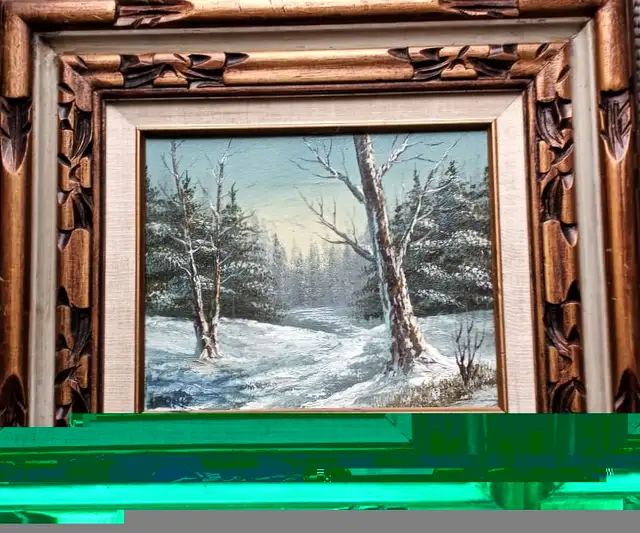 Lovely Serene Vintage Framed Original Winter Woods Oil Painting! in Arts & Collectibles in London - Image 11