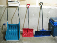 Three Snow Shovels for sale - each priced in the ad below.