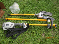 ryobi electric power head and chainsaw trimmer prunner