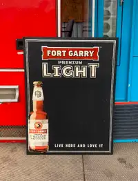 Fort Garry beer metal chalkboard