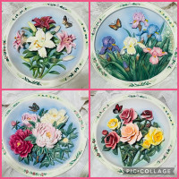 The Rose Garden Lena Liu Plates by Bradford Exchange 1996