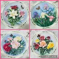 The Rose Garden Lena Liu Plates by Bradford Exchange 1996
