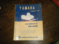 Yamaha EW-643B Snowmobile Parts List Manual