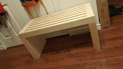 Custom made wood bench, View more