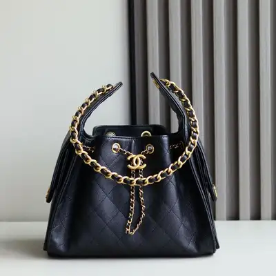New Chanel Black Calfskin 25 Small Hobo Bag Tote Purse, View more