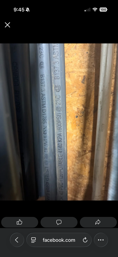 1/2” PCV pipe, View more