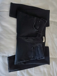 Zara womens black ankle length jeans sz 6