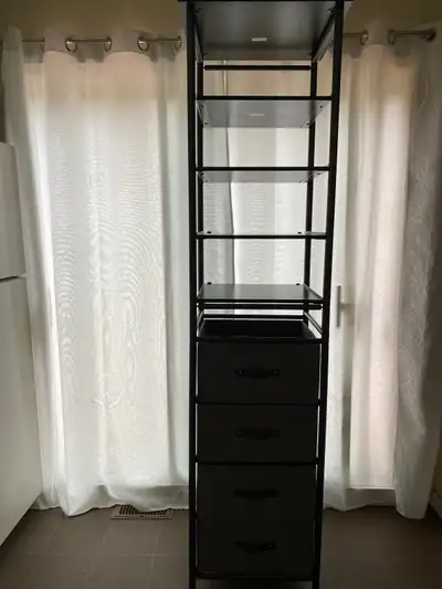 Storage cabinet- shelves/drawers 6 ft tall, View more