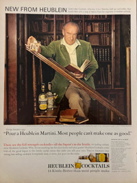 1966 Heublein Cocktails w/Actor George Sanders Original Ad