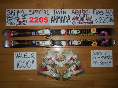 Ensembles kit de ski alpin et twin tip 130 140 cm, View more