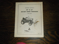 Allis Chalmers 36", 42" Snow Throwers for Tractors Owners Manual