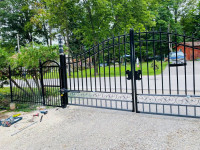 driveway gates, walk gate, fence, gates, dual swing gates,