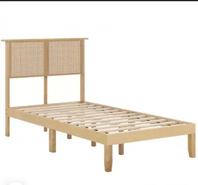 Full bed frame with Rattan Headboard , View more