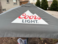 Coors light sun umbrella with stand