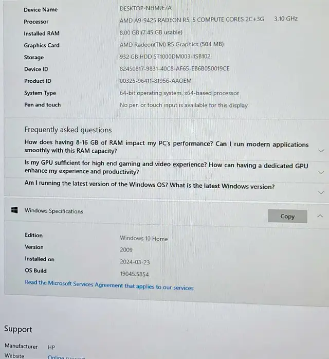21" HP All-in-One computer - model 22-c0009 in Desktop Computers in Mississauga / Peel Region - Image 10