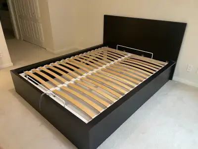 IKEA Queen Size Malm Pull Up Storage Lift Bed Black Brown, View more