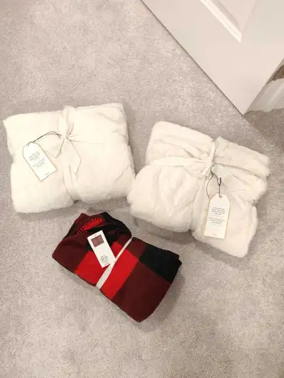 Indigo Blanket - Red Plaid & Faux Fur, View more