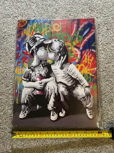 "Sweet Kiss of Children" Street Art Poster Print Canvas Wall Art, View more