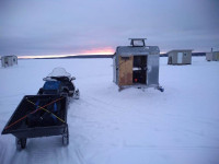 ice hut near Lake Bernard