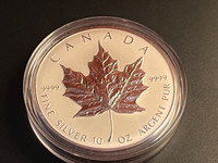 1998 Canadian $50 Silver Maple Leaf 10th Anniv 10 oz Fine Silver