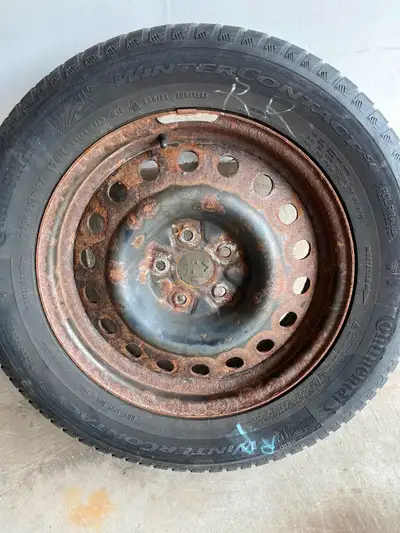 4 pieces of winter tires Continental winter contact for sale. All 4 winter tires go with rims. 225 6...