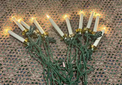 String of Retro Vintage Clip-on Candle Christmas Lights, View more
