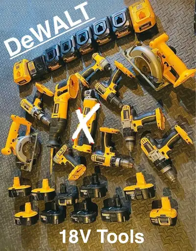 Dewalt 18V Cordless Drills, HammerDrills, Impact Drivers, Impact Wrenches, Circular Saws, Reciprocat...