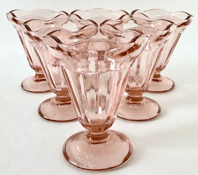 Lot De 4 Coupes à Dessert En Verre - Style Vintage - Occasion