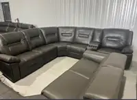 New - power reclining top grain leather 6-piece