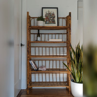Antique Burnt Bamboo Shelving Unit - Delivery available - obo
