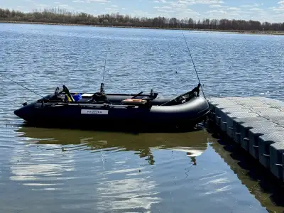 Profish inflatable boat. High quality 3 chambers, aluminum floor. Comes with anchors(2). Bail contai...