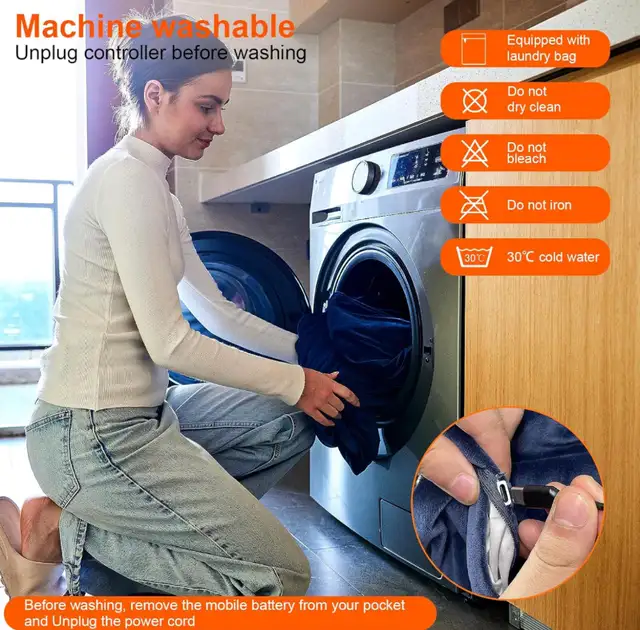New Heated Wearable Electric Blanket with 10000mAh Battery60x34" in General Electronics in Calgary - Image 9