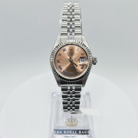 ROLEX LADIES 26MM SALMON PINK DIAL ROMAN MARKERS