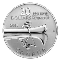 pièces de 20$ Canoe 2011 en argent/silver
