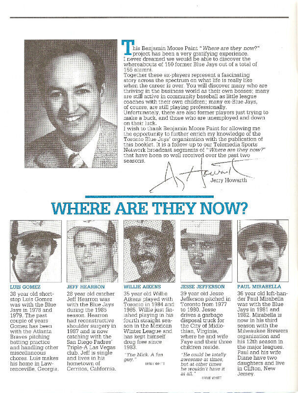 1993 Toronto Blue Jays Where Are They Now Benjamin Moore Booklet in Arts & Collectibles in St. Catharines - Image 2