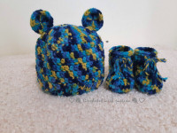 12. Baby Bear crochet gift set / Hat and Boots Set