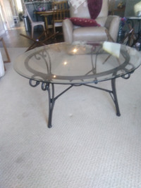 3 Coffee  Tables -Glass Top/Rod Iron Base